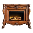 ACME Dresden Floral Molding Wooden Frame Grand Fireplace in Cherry Oak