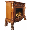 ACME Dresden Floral Molding Wooden Frame Grand Fireplace in Cherry Oak