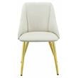ACME Gaines Upholstery Side Chair in White Polyurethane and Gold (Set of 2)