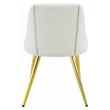 ACME Gaines Upholstery Side Chair in White Polyurethane and Gold (Set of 2)