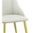 ACME Gaines Upholstery Side Chair in White Polyurethane and Gold (Set of 2)
