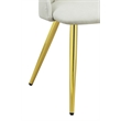 ACME Gaines Upholstery Side Chair in White Polyurethane and Gold (Set of 2)