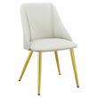 ACME Gaines Upholstery Side Chair in White Polyurethane and Gold (Set of 2)