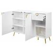 ACME Gaines Wooden Storage Server with Wine Rack in White High Gloss