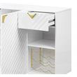 ACME Gaines Wooden Storage Server with Wine Rack in White High Gloss