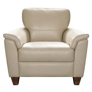 acme pacific palisades upholstery pillow top arm chair in beige leather