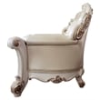 ACME Vendome Chair with Pillow in Champagne Polyurethane and Antique Pearl Beige