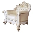 ACME Vendome Chair with Pillow in Champagne Polyurethane and Antique Pearl Beige