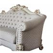 ACME Vendome II Sofa with 6 Pillows in Two Tone Ivory Fabric and Antique Pearl