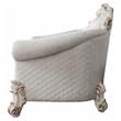 ACME Vendome II Chair with 2 Pillows in Two Tone Ivory Fabric and Antique Pearl