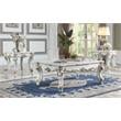 ACME Vendome II Wooden Coffee Table with Scrolled Leg in Antique Pearl