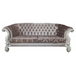 ACME Versailles Sofa with 7 Pillows in Ivory Fabric and Bone White