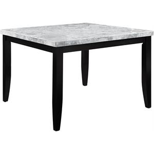 acme hussein counter height table in marble & black finish