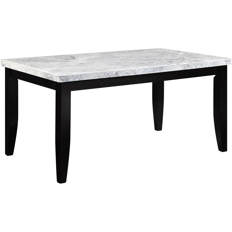 ACME Hussein Rectangular Marble Top Dining Table in Black