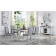 ACME Lanton Dining Table in Marble & Antique White Finish
