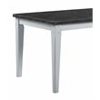 ACME Lanton Dining Table in Marble & Antique White Finish