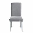 ACME Lanton Side Chair in Gray Linen Fabric and Antique White