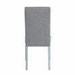 ACME Lanton Side Chair in Gray Linen Fabric and Antique White