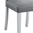 ACME Lanton Side Chair in Gray Linen Fabric and Antique White
