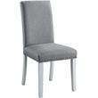 ACME Lanton Side Chair in Gray Linen Fabric and Antique White