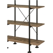 ACME Nefo 5 Wooden Tiers Shelf Bookcase in Rustic Oak and Black