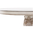 ACME Vendome Wooden Round Dining Table with Pedestal in Antique Pearl