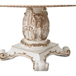 ACME Vendome Wooden Round Dining Table with Pedestal in Antique Pearl