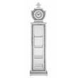 ACME Noralie Wood Frame Grandfather Clock with LED in Mirrored and Faux Diamonds