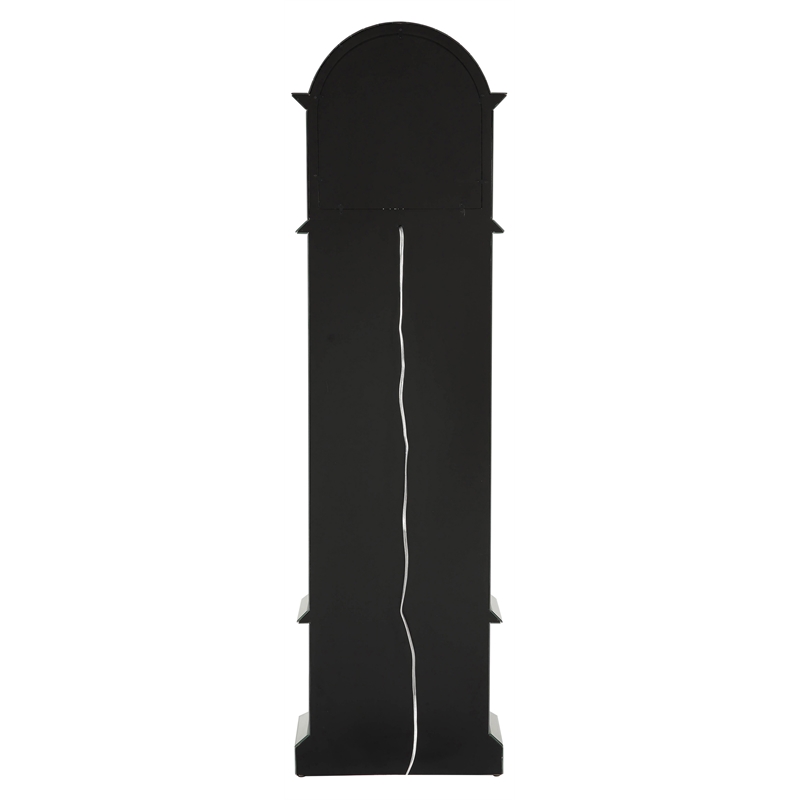 ACME Noralie Wood Frame Grandfather Clock with LED in Mirrored and Faux Diamonds