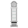 ACME Noralie Wood Frame Grandfather Clock with LED in Mirrored and Faux Diamonds