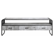 ACME Raziela Storage TV Stand in Concrete Gray and Black Metal Frame