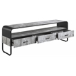 ACME Raziela Storage TV Stand in Concrete Gray and Black Metal Frame