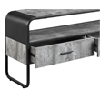 ACME Raziela Storage TV Stand in Concrete Gray and Black Metal Frame