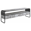 ACME Raziela Storage TV Stand in Concrete Gray and Black Metal Frame
