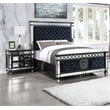 ACME Varian II 3-Drawer Wooden Nightstand in Black and Silver