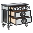 ACME Varian II 3-Drawer Wooden Nightstand in Black and Silver