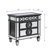 ACME Varian II 3-Drawer Wooden Nightstand in Black and Silver