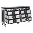 ACME Varian II 8-Drawer Dresser in Black Wooden Frame and Silver