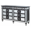 ACME Varian II 8-Drawer Dresser in Black Wooden Frame and Silver