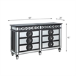 ACME Varian II 8-Drawer Dresser in Black Wooden Frame and Silver