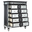ACME Varian II 6-Drawer Chest in Black Wooden Frame and Silver