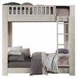 ACME Cedro Twin over Twin Bunk Bed with Wood Ladder in Weathered White