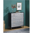 ACME Myles 4-Drawer Wooden Chest in Black and Silver and Gold