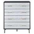 ACME Myles 4-Drawer Wooden Chest in Black and Silver and Gold