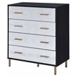 ACME Myles 4-Drawer Wooden Chest in Black and Silver and Gold