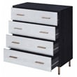 ACME Myles 4-Drawer Wooden Chest in Black and Silver and Gold
