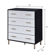 ACME Myles 4-Drawer Wooden Chest in Black and Silver and Gold