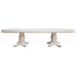 ACME Vendome Wood Dining Table with Double Pedestal in Antique Pearl