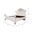 ACME Vendome California King Bed in Two Tone Ivory Fabric & Antique Pearl Finish