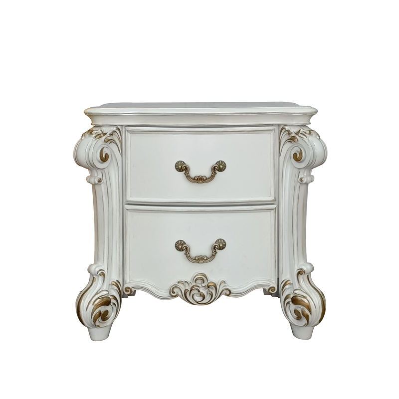 ACME Vendome 2-Drawer Wooden Nightstand in Antique Pearl